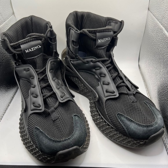 Mazino Other - MAZINO Mens Aventurine 000 Black High Top Lace Up‎ Athletic Shoes Size 8